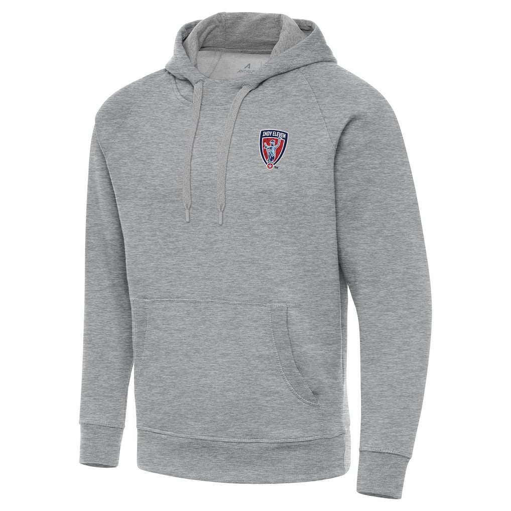  Indy Eleven Antigua Victory Raglan Pullover Hoodie - Heather Gray